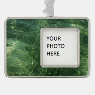 Water over Sea Grass II (Blue and Green) Photo Silver Plated Framed Ornament