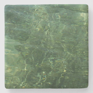 Water over Sea Grass II (Blue and Green) Photo Stone Coaster