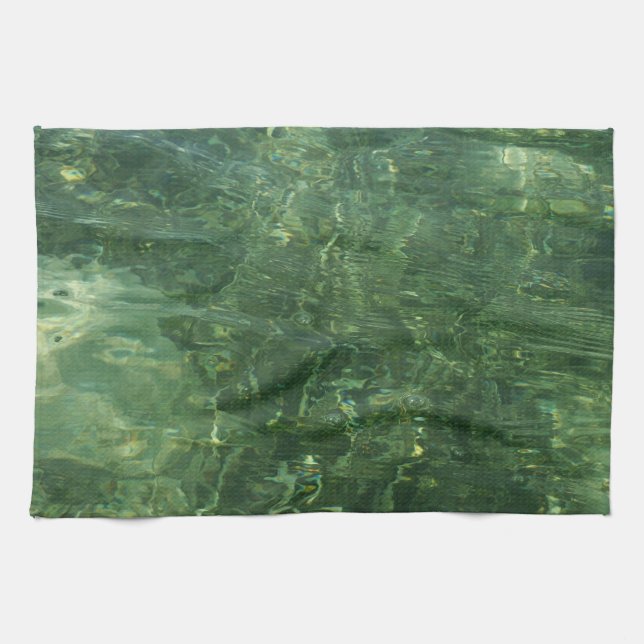 Water over Sea Grass II (Blue and Green) Photo Tea Towel (Horizontal)