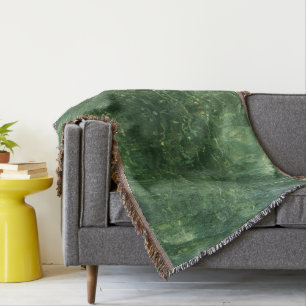 Water over Sea Grass II (Blue and Green) Photo Throw Blanket