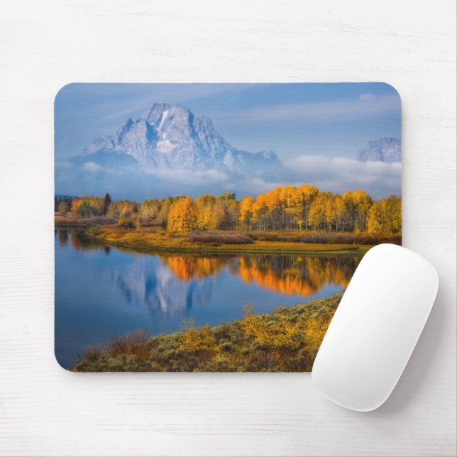 Water | Oxbow Bend Jackson Wyoming Mouse Pad (With Mouse)