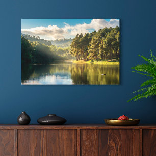 Water Pang Oung Lake & Pine Forest Thailand Canvas Print