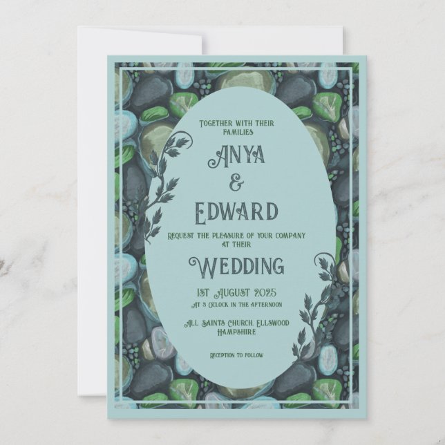 Water Pebbles - Wedding Invitation (Front)