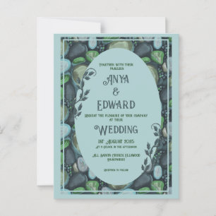 Water Pebbles - Wedding Invitation Postcard