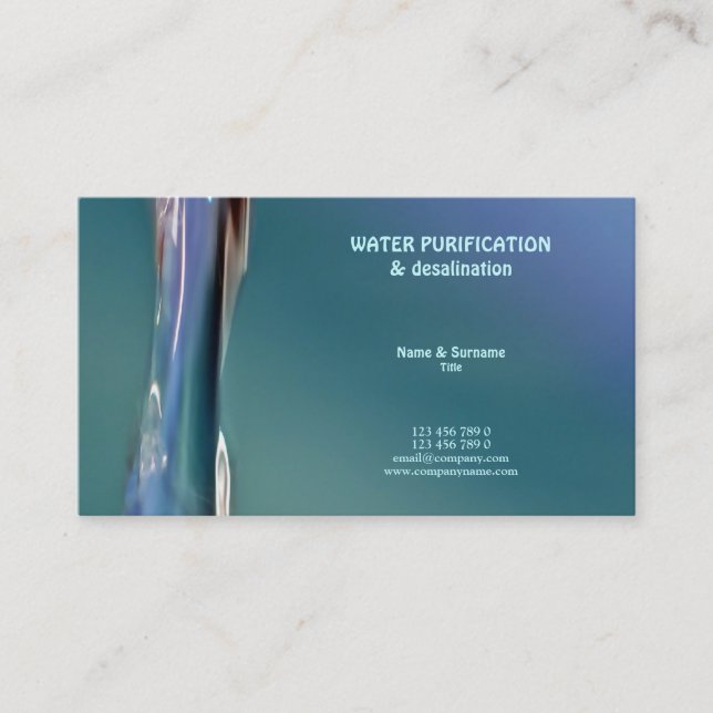 Water photography custom profile business card (Front)