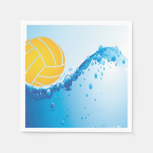 Water Polo Ball Paper Napkins (Front)