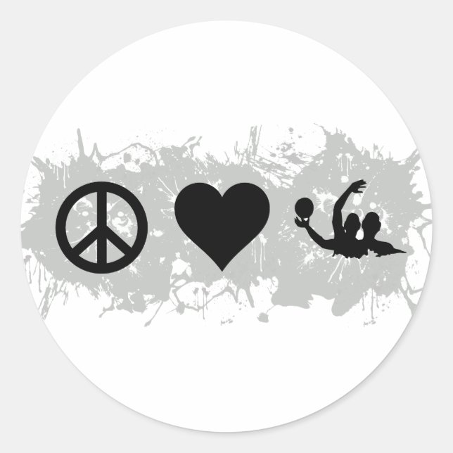 Water polo classic round sticker (Front)