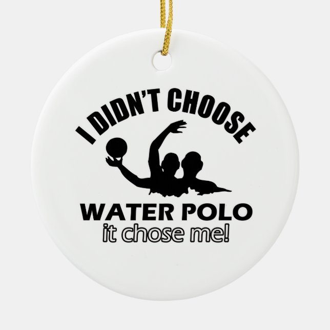 water polo design ceramic tree decoration (Front)