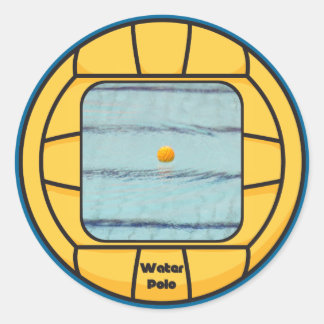 Water Polo frame (add your own photo!) Classic Round Sticker