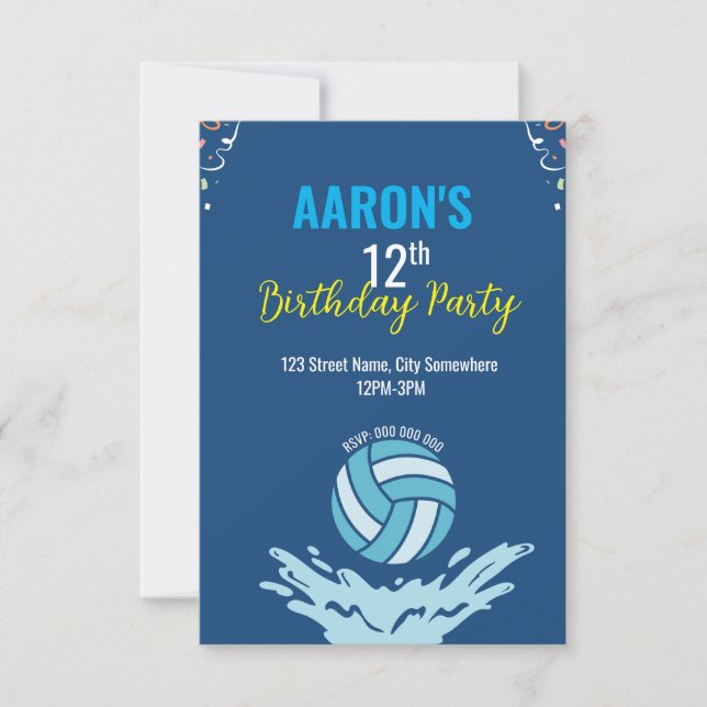 Water Polo Invitation (Front)