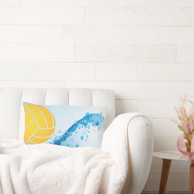 Water Polo Lumbar Throw Pillow (Couch)