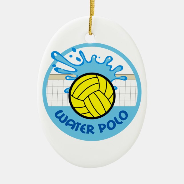 WATER POLO NET SPLASH CERAMIC TREE DECORATION (Front)