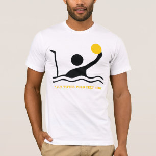 Water polo player black silhouette t-shirt