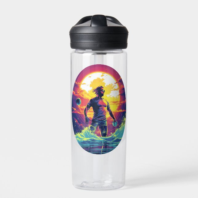 Water Polo Player Colourful Waterpolo Bottle (Front)