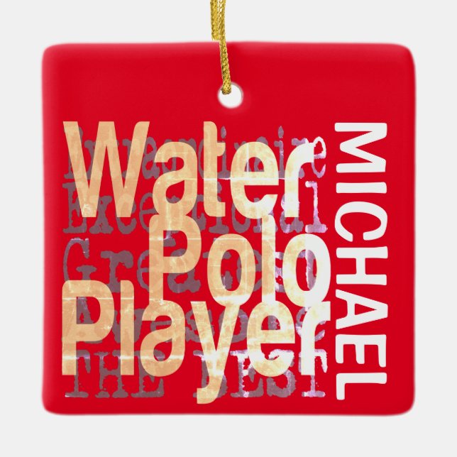 Water Polo Player Extraordinaire CUSTOM Ceramic Ornament (Front)