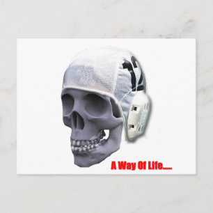 water-polo-skull postcard