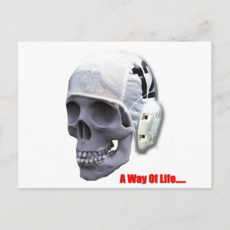 water-polo-skull postcard