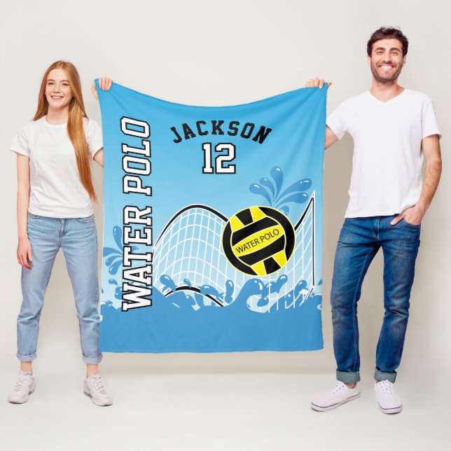 Water Polo 🤽🏼‍♀️ Sport - Yellow Ball Fleece Blanket (In Situ)