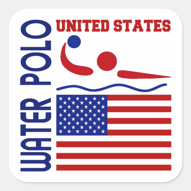 Water Polo United States Square Sticker (Front)