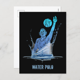 Water Polo Vintage Sports Athlete With Ball Holiday Postcard