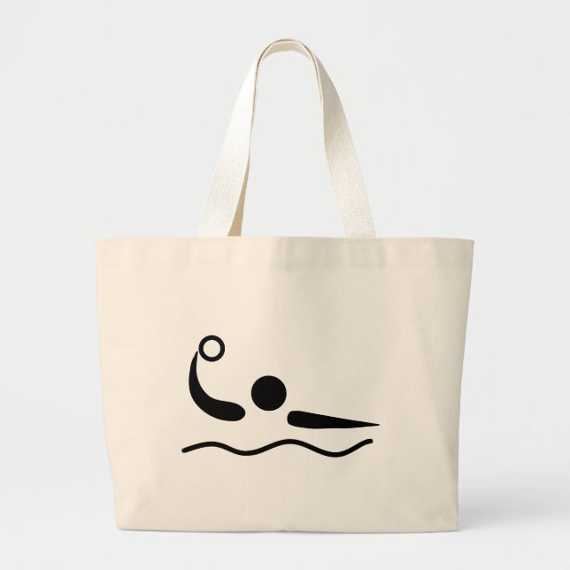 Water Polo Waterpolo Pictogram Large Tote Bag (Front)