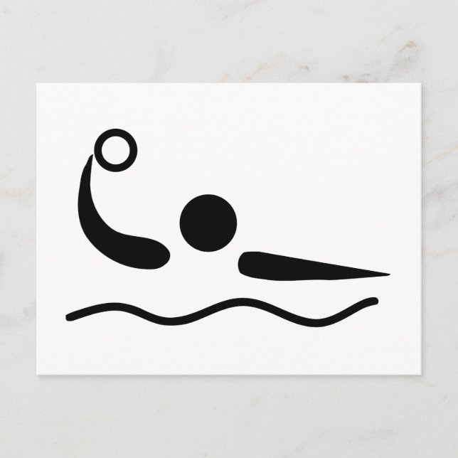 Water Polo Waterpolo Pictogram Postcard (Front)