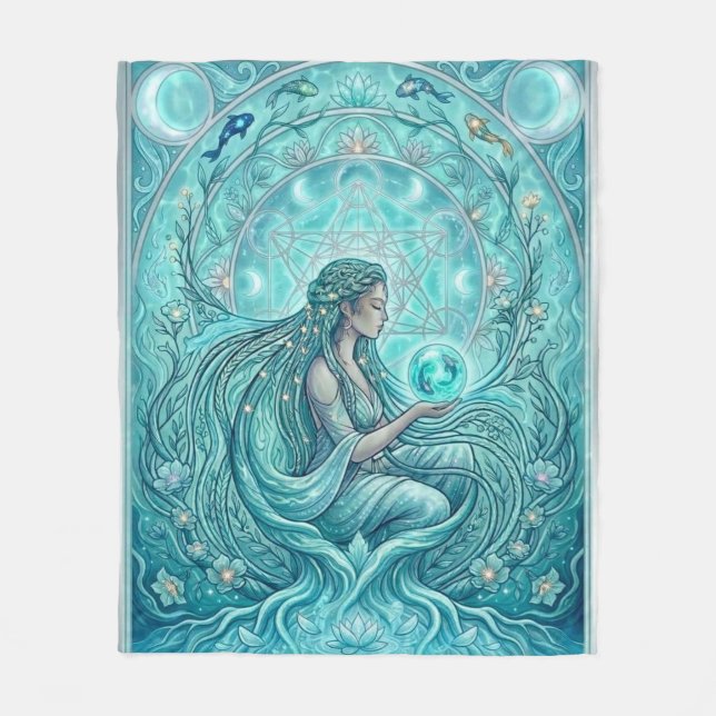 Water Priestess Fleece Blanket (Front)