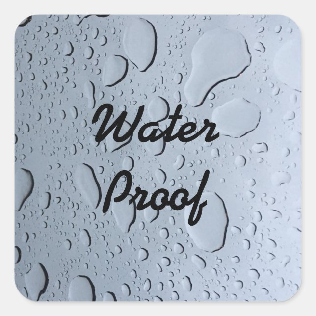 Water Proof Drops Splash Free Custom Trendy Cool Square Sticker (Front)