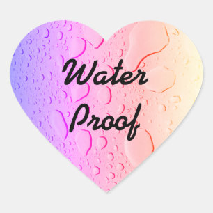 Water Proof Drops Splash Free Rose Gold Pink Ombre Heart Sticker