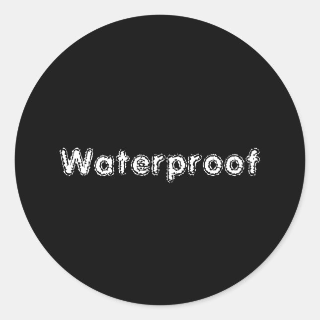 Water Proof Label Black White Splash Free Package (Front)