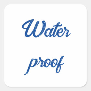 Water Proof Splash Free Package Blue Simple Square Sticker