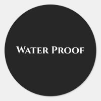 Water Proof Splash Free Package Label Black White