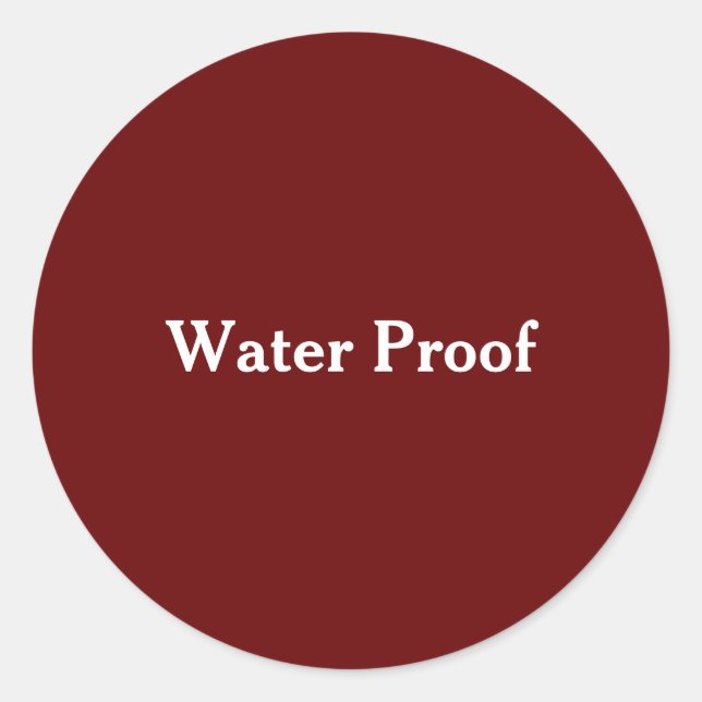 Water Proof Splash Free Package Label Burgundy Red (Front)