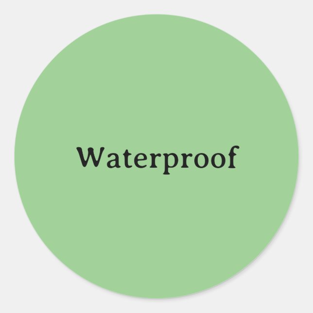 Water Proof Splash Free Package Label Sage Green (Front)