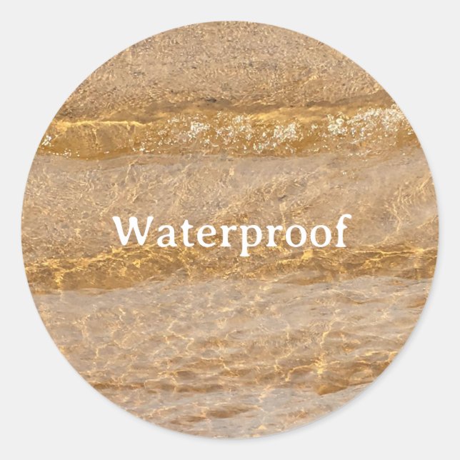 Water Proof Splash Free Package Label Sandy Beach (Front)