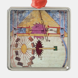 Water Pump, from 'Book of Knowledge of Ingenious Metal Tree Decoration