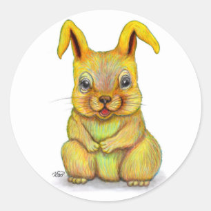 Water Rabbit Classic Round Sticker