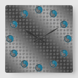 Water Rabbit Square Wall Clock