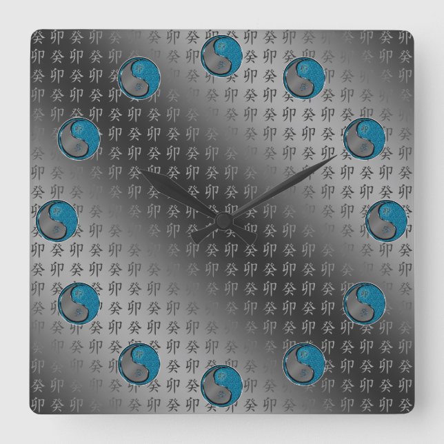Water Rabbit Square Wall Clock (Front)