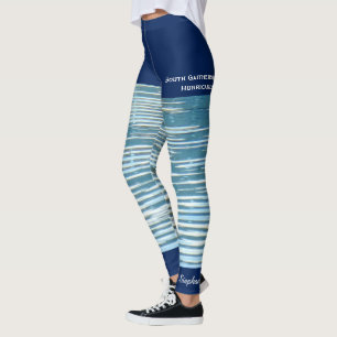 Water Reflection Leggings with Fake Blue Shorts