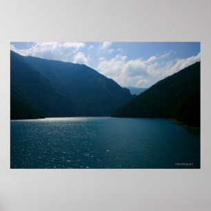 Water reservoir lake in Montenegro Poster