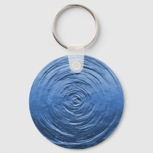 Water Ripple Blue Key Ring