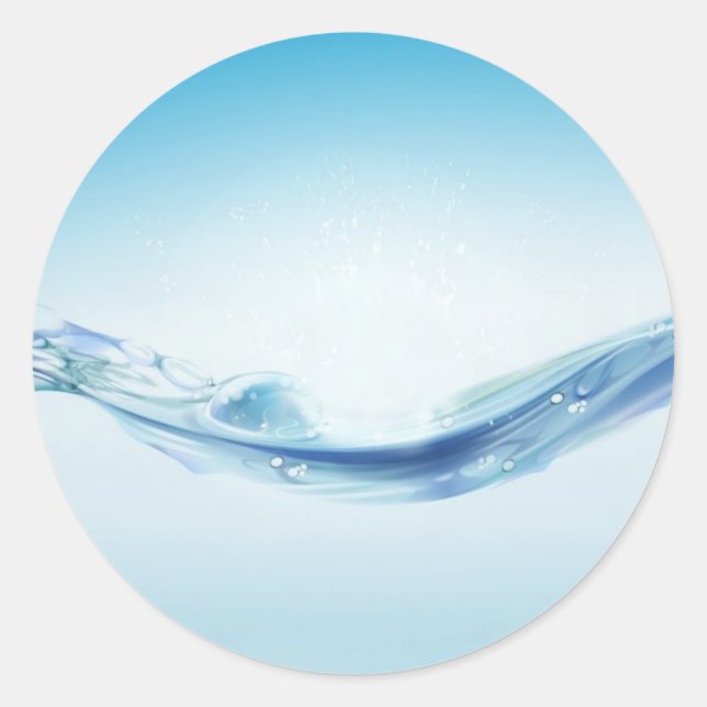 Water Ripple Effect Classic Round Sticker (Front)