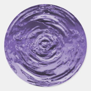 Water Ripple Purple Classic Round Sticker