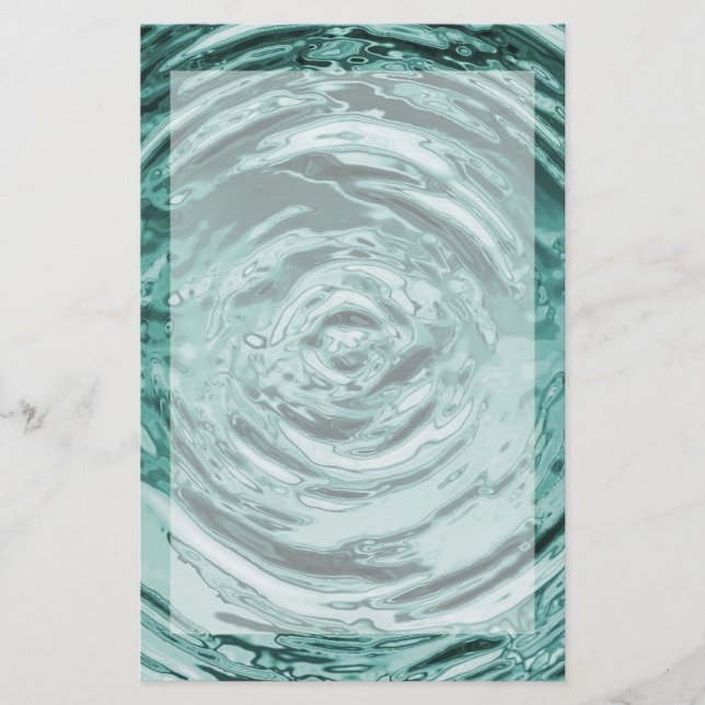 Water Ripple Teal Stationery (Front)