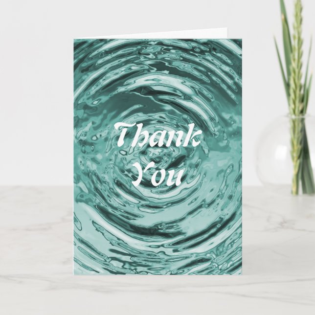 Water Ripple Teal Thank You Card (Front)
