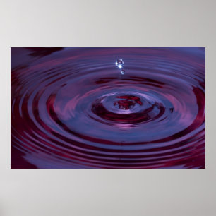 Water Ripples and Droplet in Purple Pond Poster