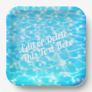 Water ripples Pool party Beach party Summer party Paper Plate