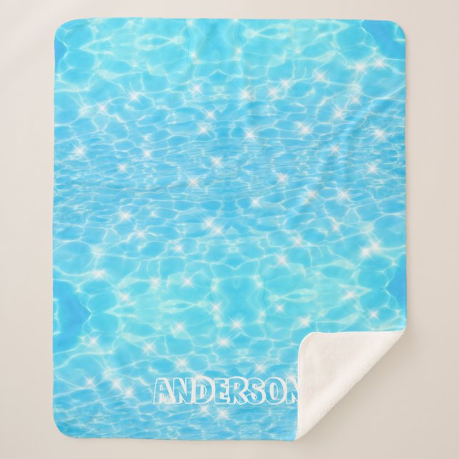 Water ripples water textures modern custom name sherpa blanket (Front)