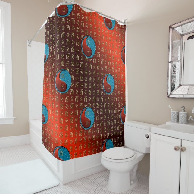 Water Rooster Shower Curtain (In Situ)
